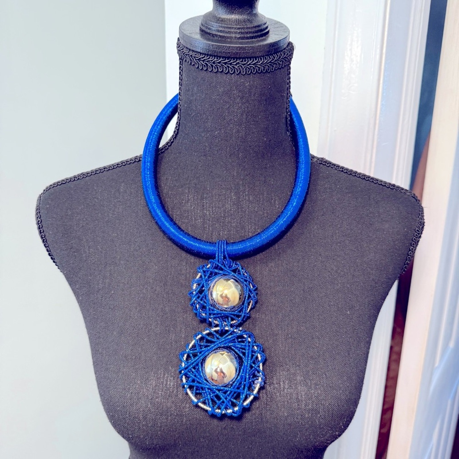 Blue And Gold African Necklace 40$